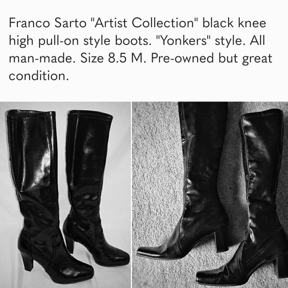 Franco Sarto Black Heel Boots